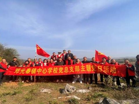 武冈市邓元泰镇中心学校党总支开展主题党日植树活动 践行生态文明理念
